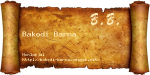 Bakodi Barna névjegykártya